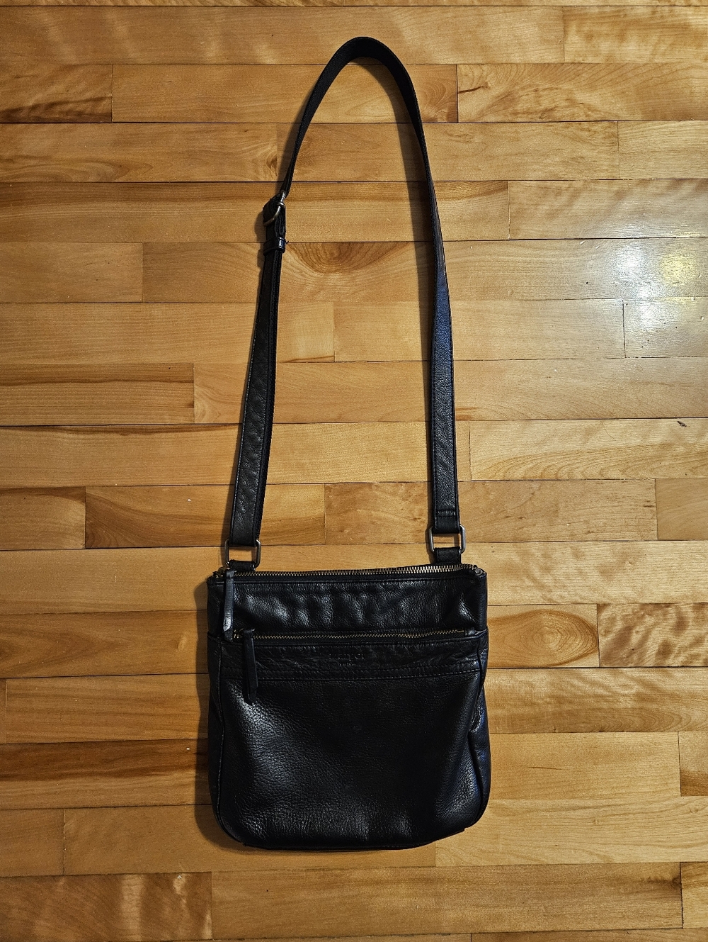 Margot New York Black Leather Crossbody Purse